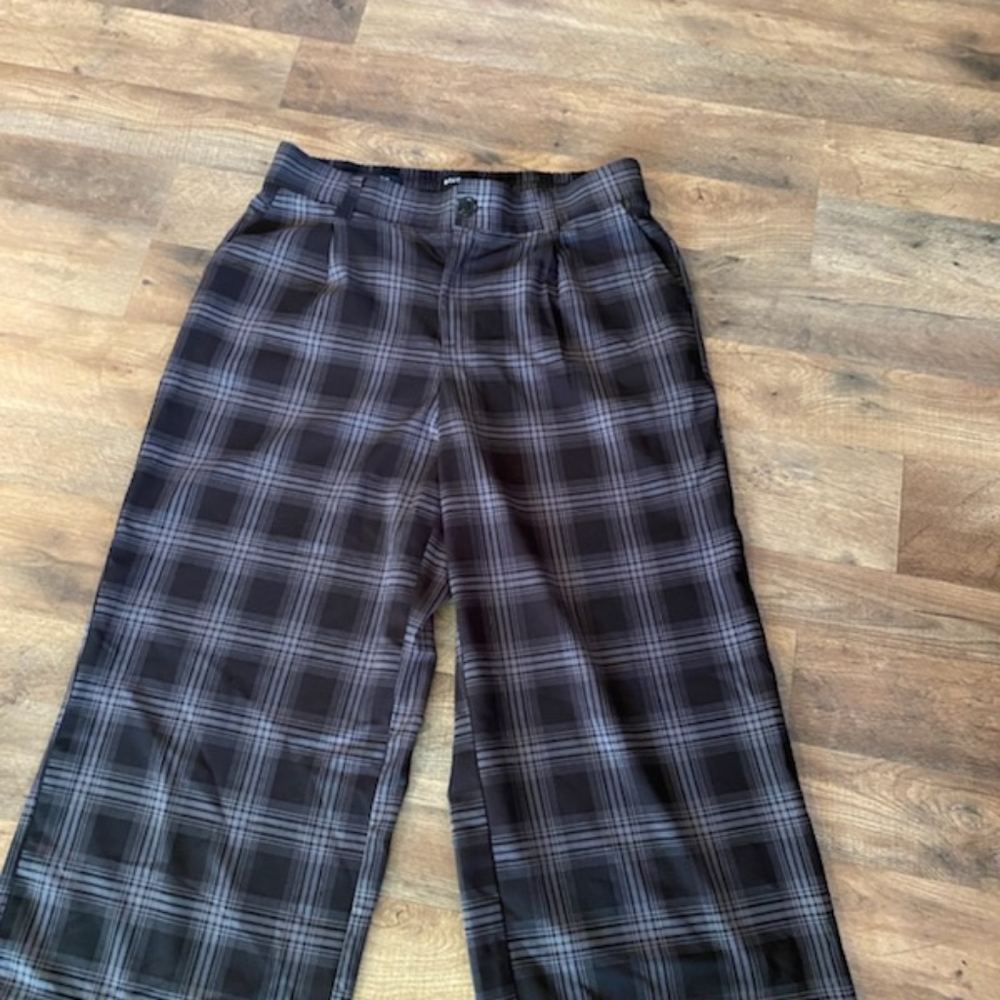Torrid Black Checkered Wide Leg Pants, 10